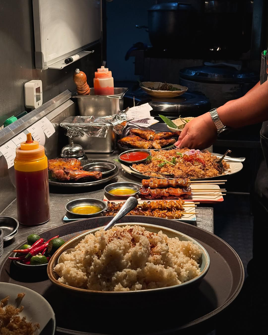Sarsa food spread including Inasal, Isaw, Liempo